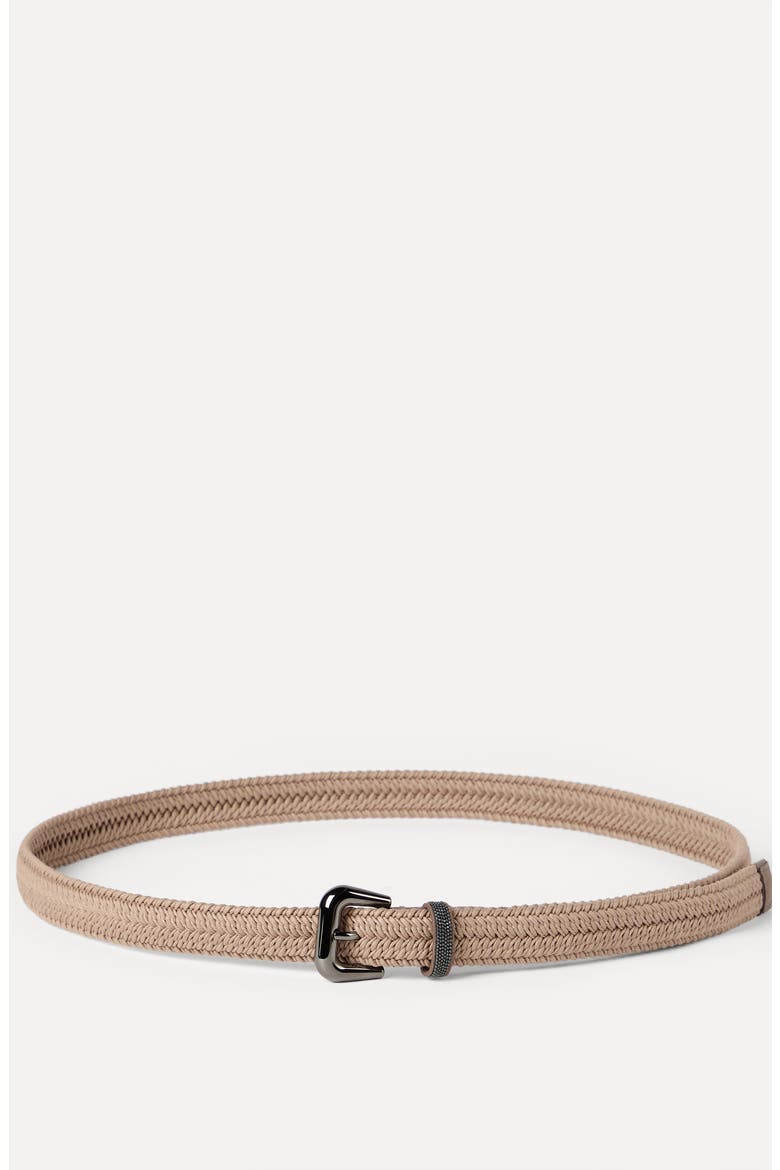Braided belt with monili, Alternate, color, Beige