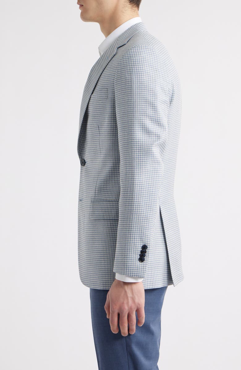 Peter Millar Hartford Classic Fit Houndstooth Wool Blend Sport Coat, Alternate, color, Light Blue
