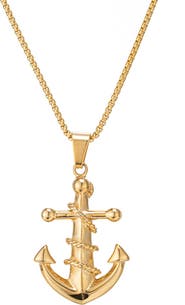 EYE CANDY LOS ANGELES Men's Anchor Away Titanium Pendant Necklace