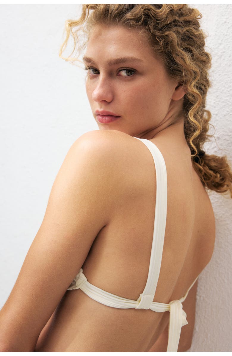 H&M Bikini Top, Alternate, color, Cream