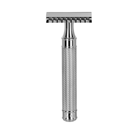 Traditional Large Stainless Steel Safety Razor - Open Comb