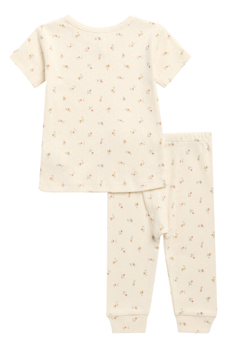 QUINCY MAE Kids' Organic Cotton Pointelle Knit T-Shirt & Leggings Set, Alternate, color, Ivory