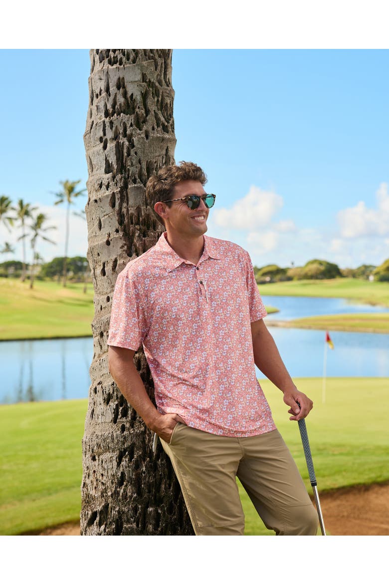 The Azaleas - Sunset Golf Shirt, Alternate, color, Orange