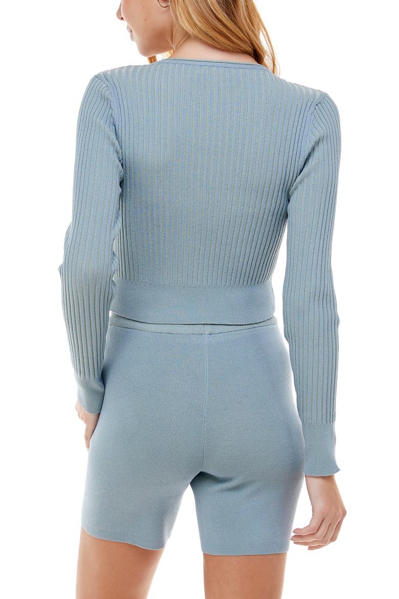 '98 Crop Cardigan, Alternate, color, OASIS BLUE