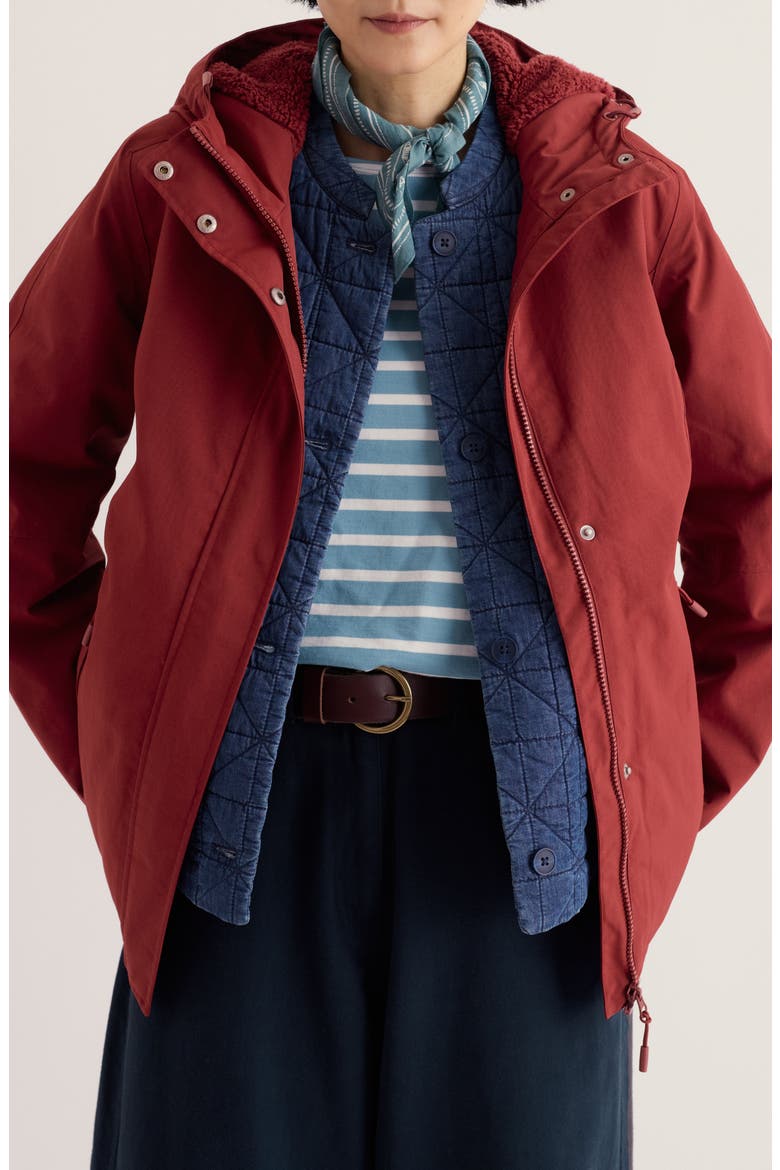 Janelle Waterproof Hooded Jacket, Main, color, DARK DAHLIA