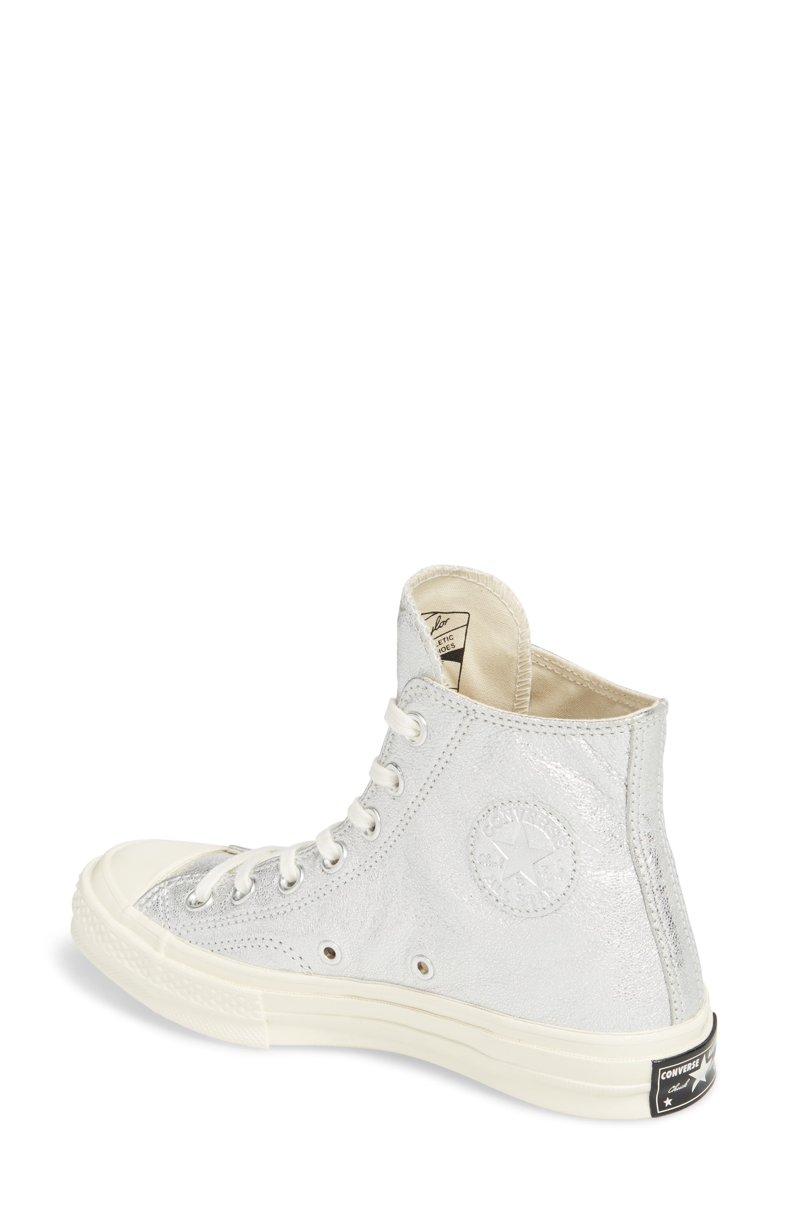 Chuck Taylor® All Star® Heavy Metal 70 High Top Sneaker, Alternate, color, SILVER LEATHER
