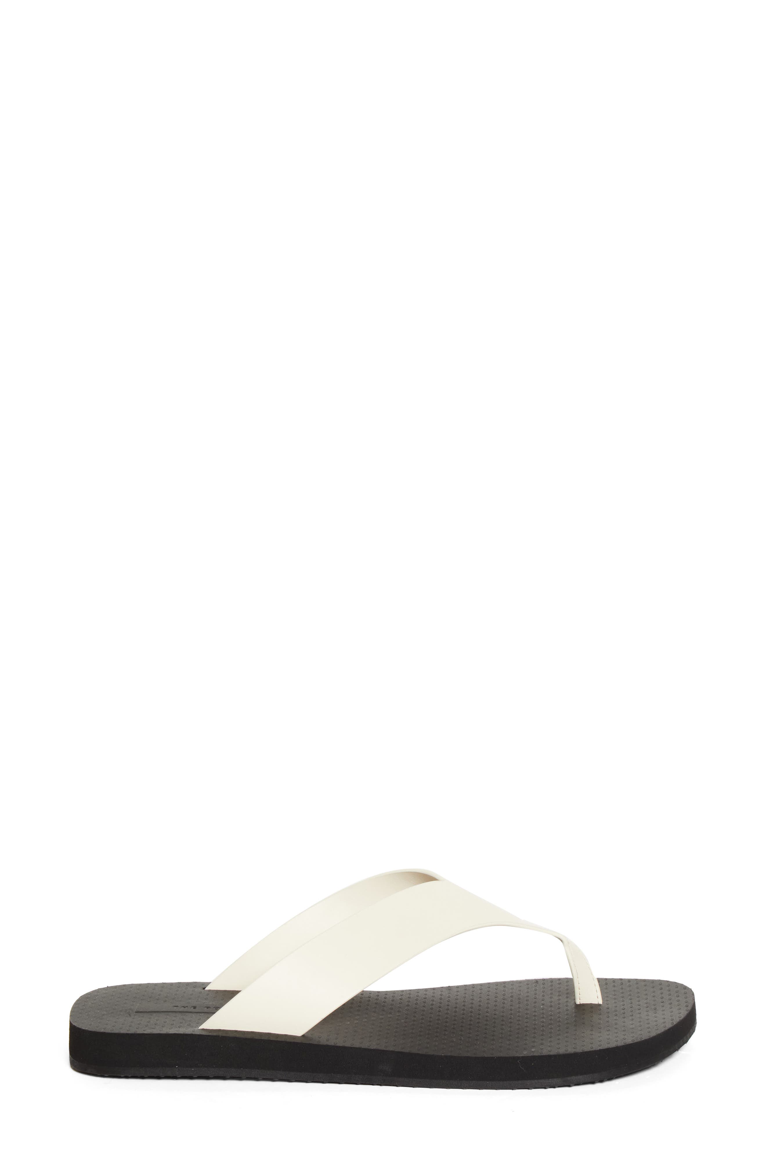 Dune Classic Ginza Flip Flop, Alternate, color, IVORY/ BLACK