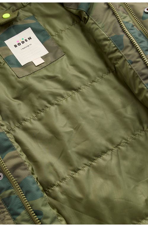 Mini Boden Kids' 4-in-1 Waterproof Jacket In Green