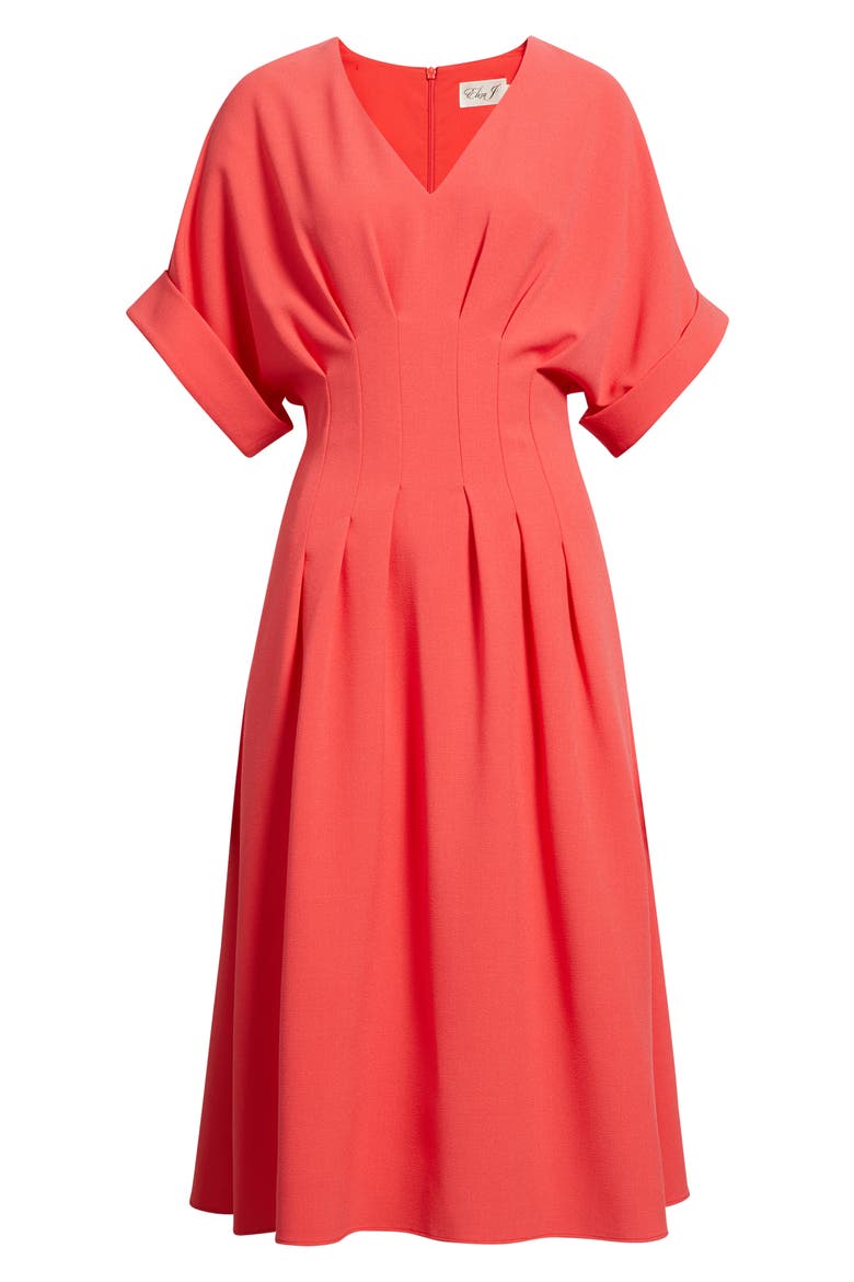 Dolman Sleeve Midi Dress, Alternate, color, CORAL