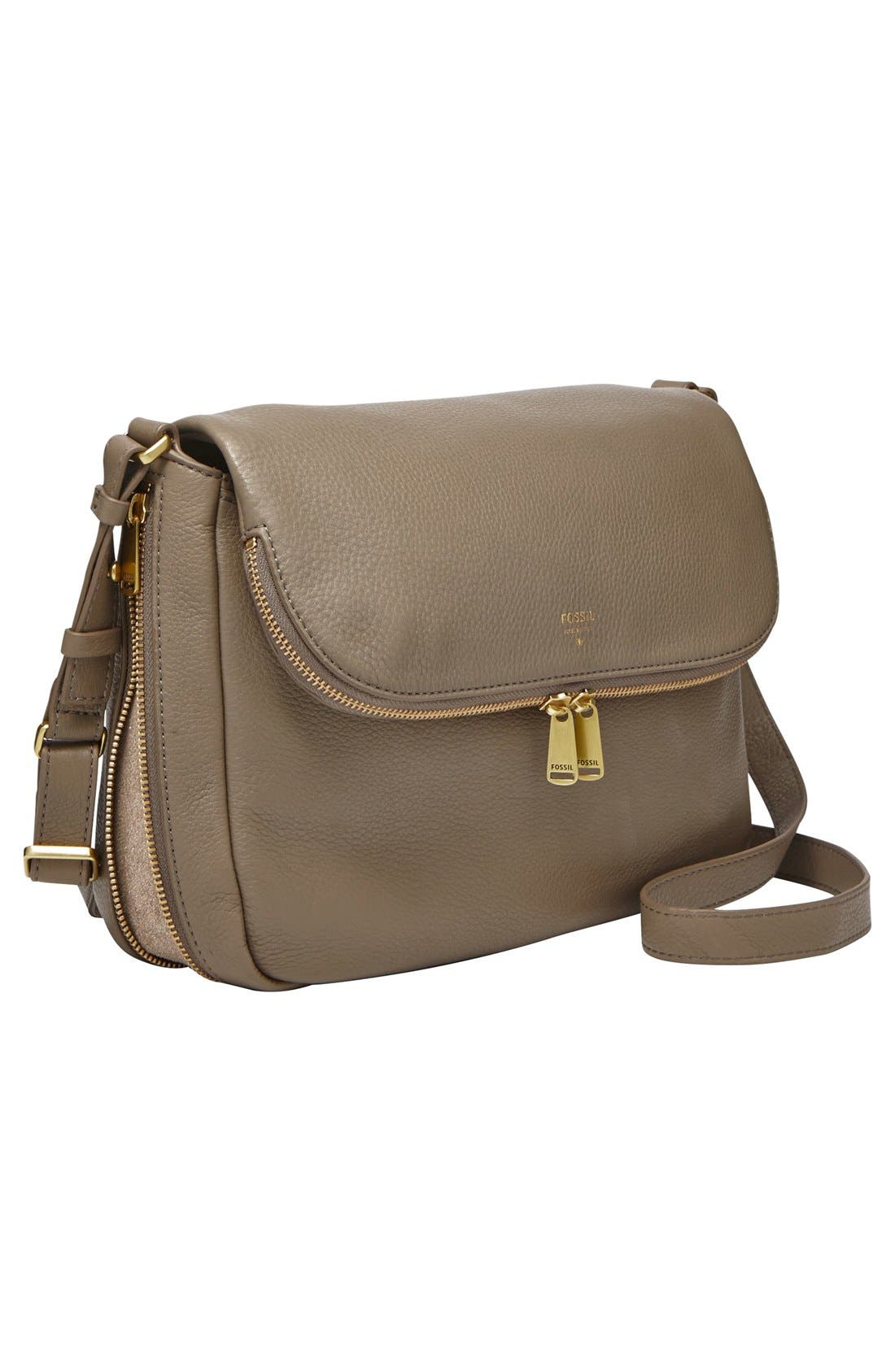 'Preston' Leather Shoulder Bag, Alternate, color, MUSHROOM