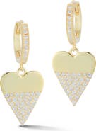 SPHERA MILANO Cubic Zirconia Pavé Heart Drop Earrings