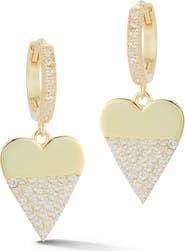 SPHERA MILANO Cubic Zirconia Pavé Heart Drop Earrings