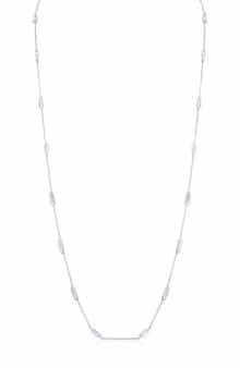CZ by Kenneth Jay Lane Long Baguette Cubic Zirconia Station Necklace