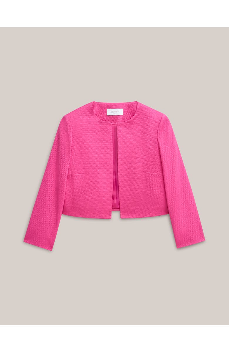 HOBBS LONDON Elize Crepe Jacket, Alternate, color, Bright Pink