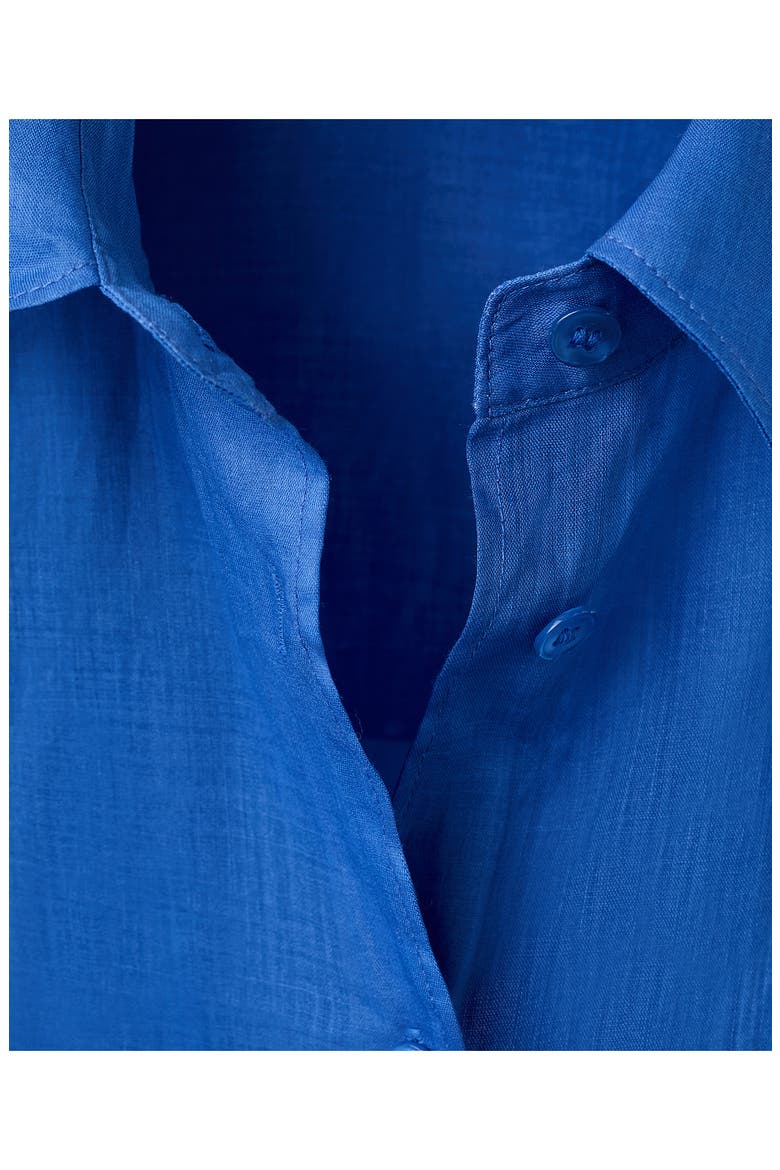 Ramie Button-Up Shirt, Alternate, color, BLUE