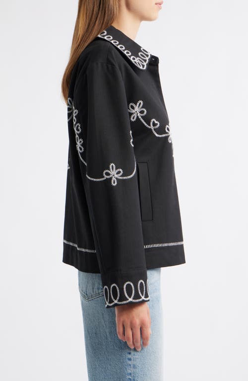 Rails Keaton Embroidered Cotton Jacket In Black