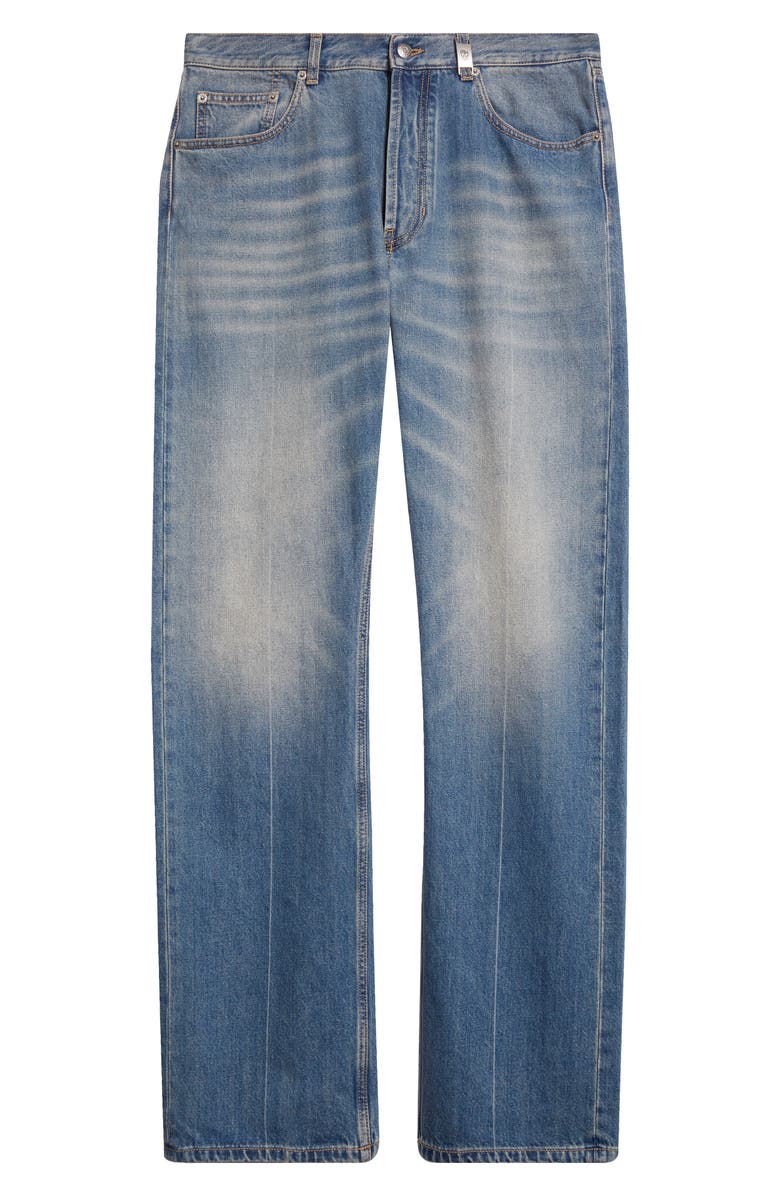 McQueen Skull Straight Leg Jeans, Alternate, color, Blue Washed
