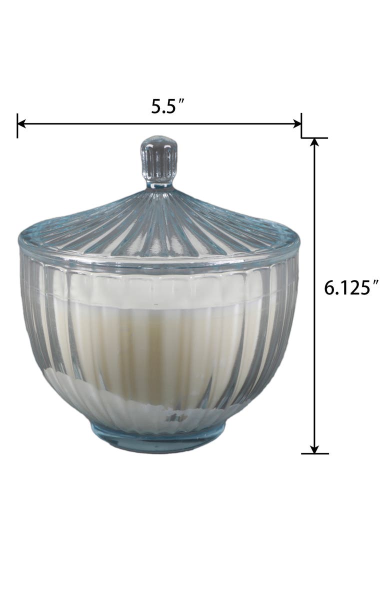 FLORA BUNDA Ribbed Glass Apothecary Candle, Alternate, color, Blue