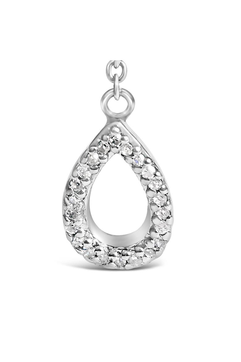 Sterling Silver Created Blue Sapphire and Diamond Accent Y Necklace, Alternate, color, Silver