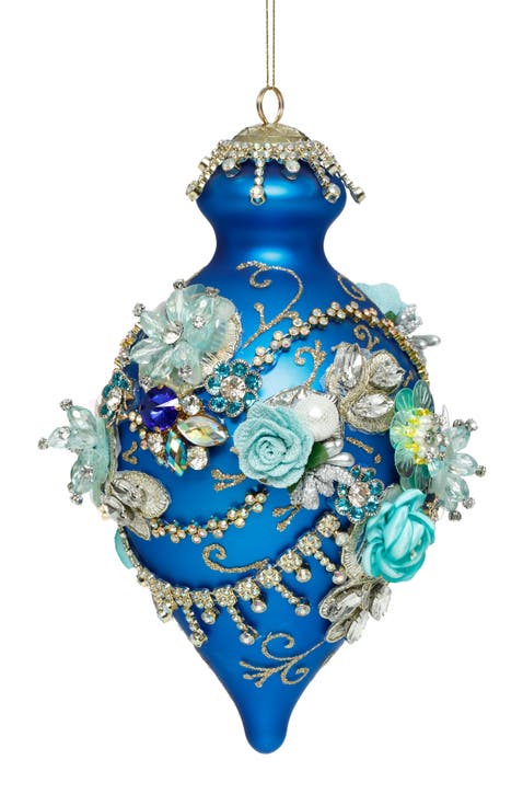 Kings Jewel Fancy Finial Ornament, Blue