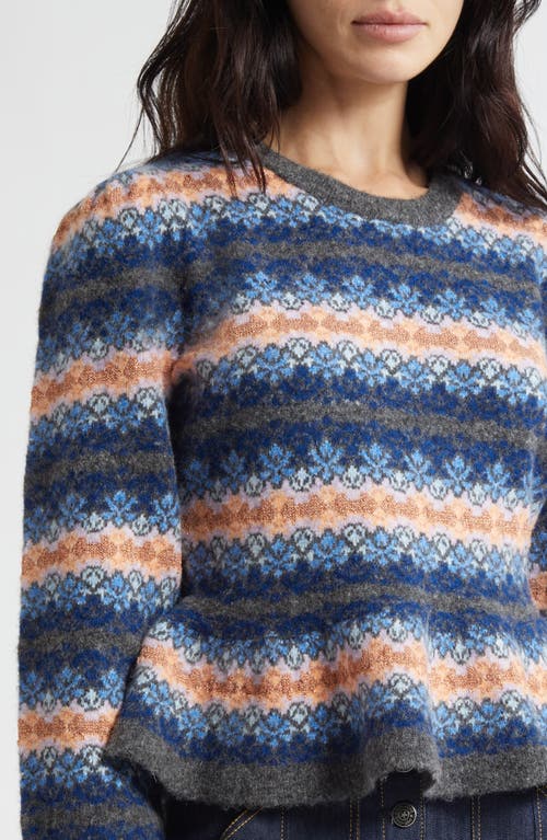 Cinq À Sept Evelyn Stripe Peplum Crewneck Sweater In Multi