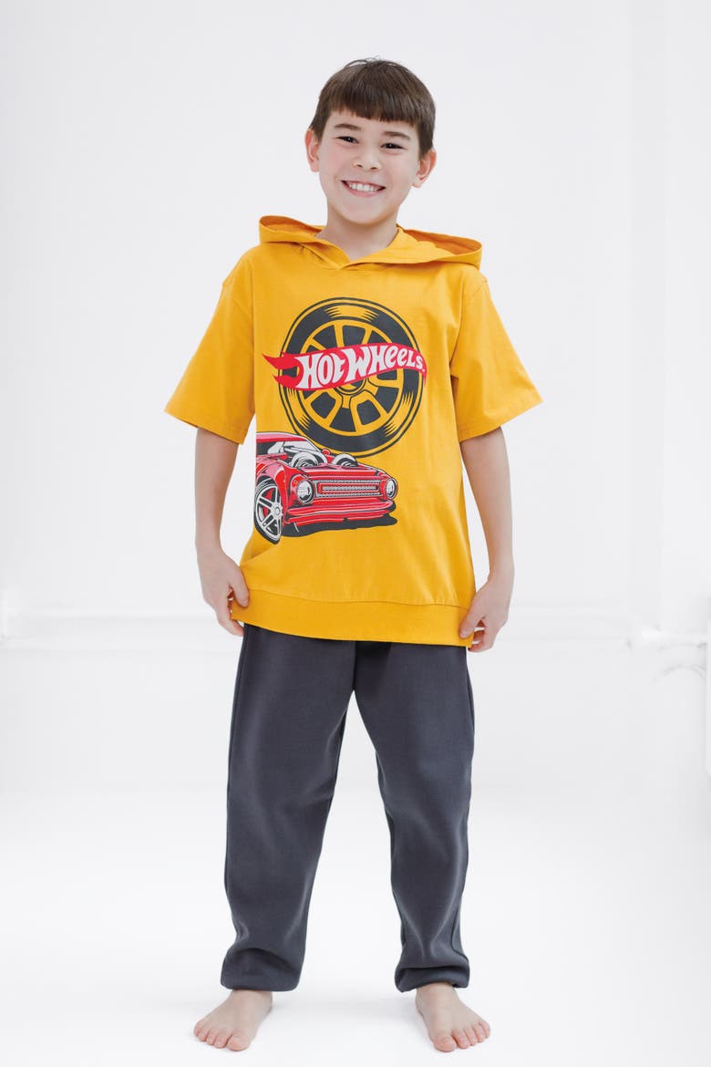 2-Piece Hooded Tee and Joggers Set, Alternate, color, Yellow Dark Gray