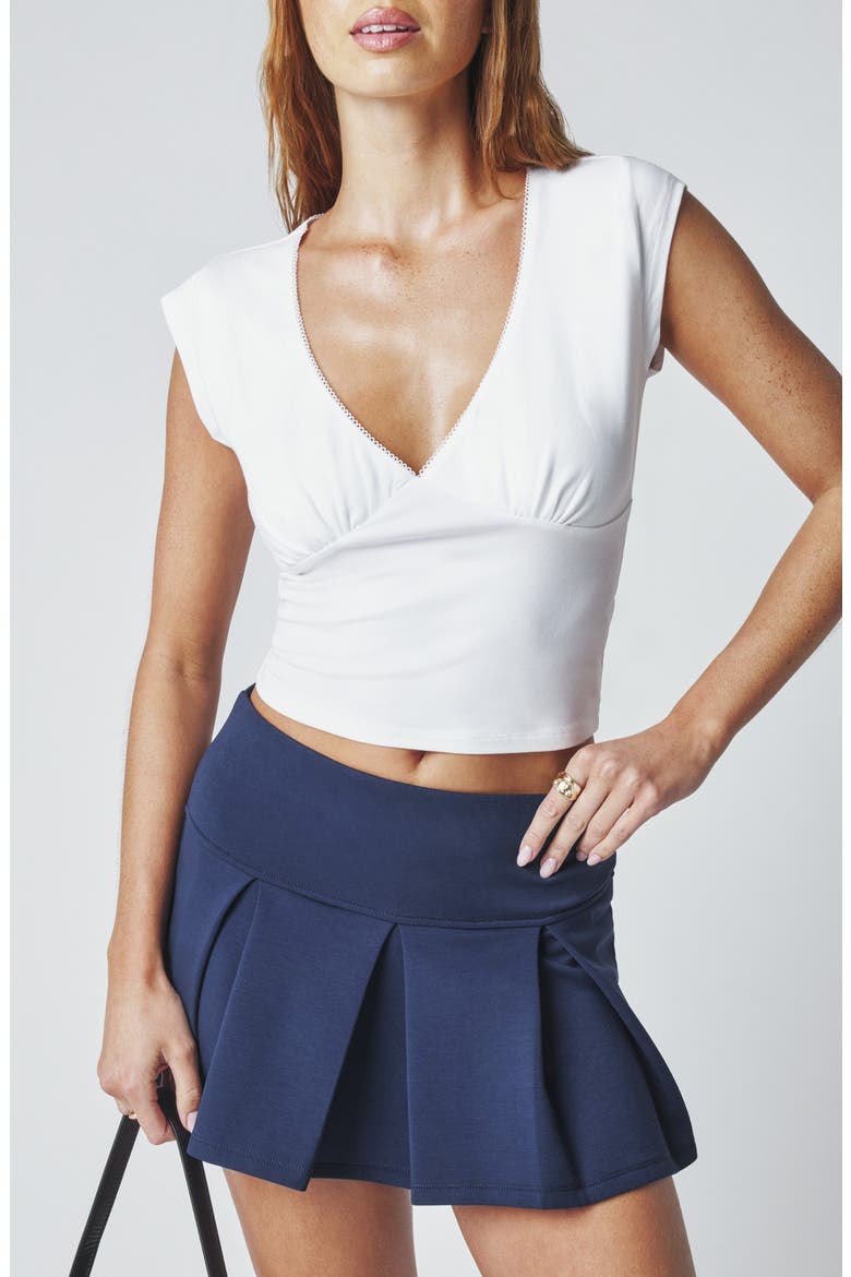 Lace Trim T-Shirt, Main, color, BRIGHT WHITE