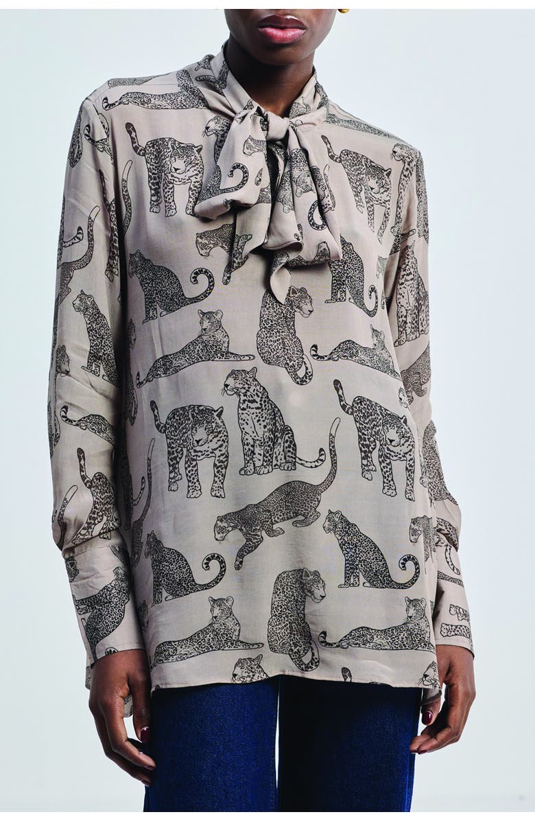 Reistor Relaxed-Fit Top with Front Tie, Main, color, Feral Whispers