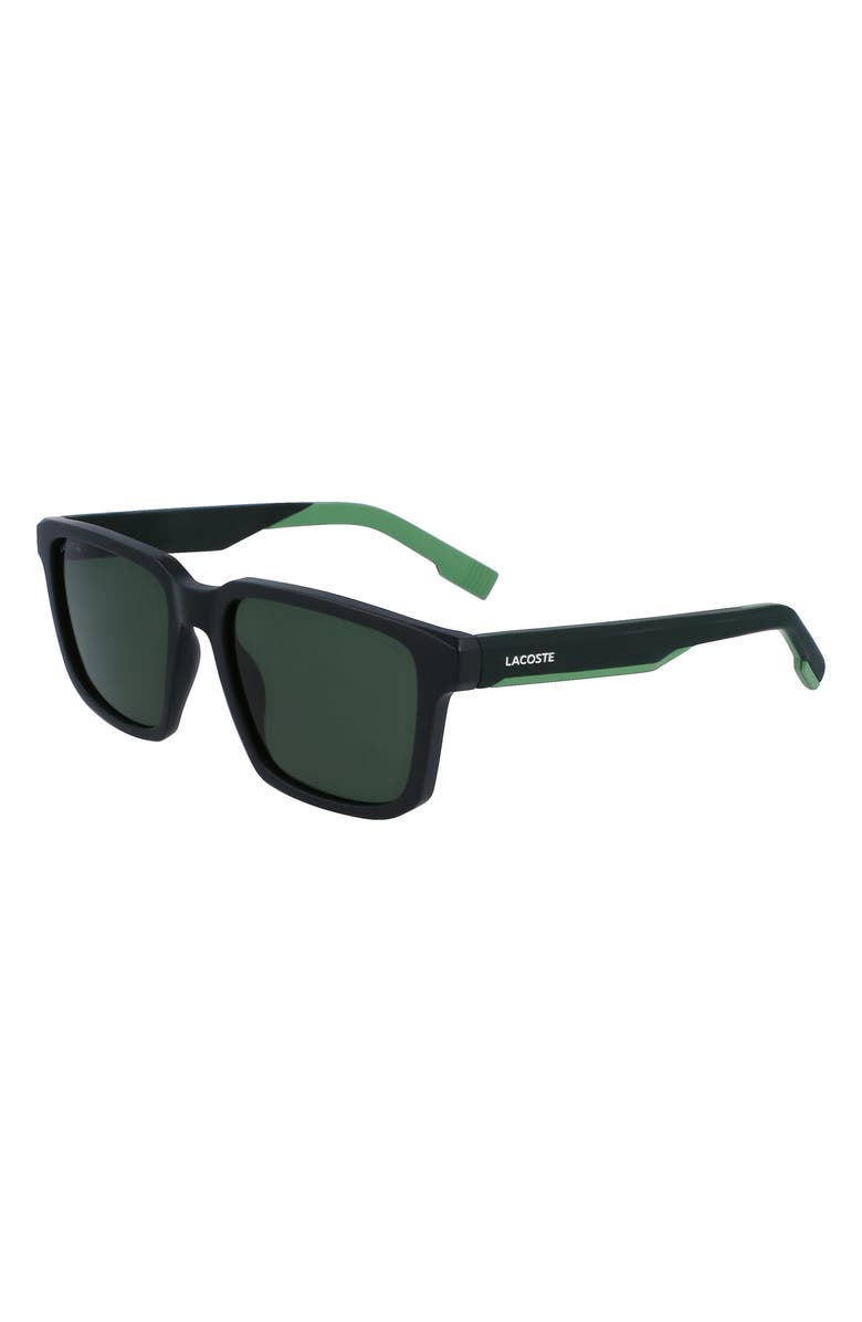 Lacoste L999S 55mm Square Sunglasses, Alternate, color, Matte Green