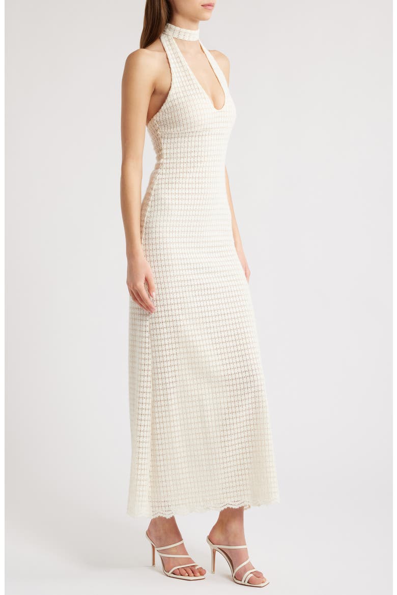 Golden Age Knit Halter Maxi Dress, Alternate, color, BEIGE