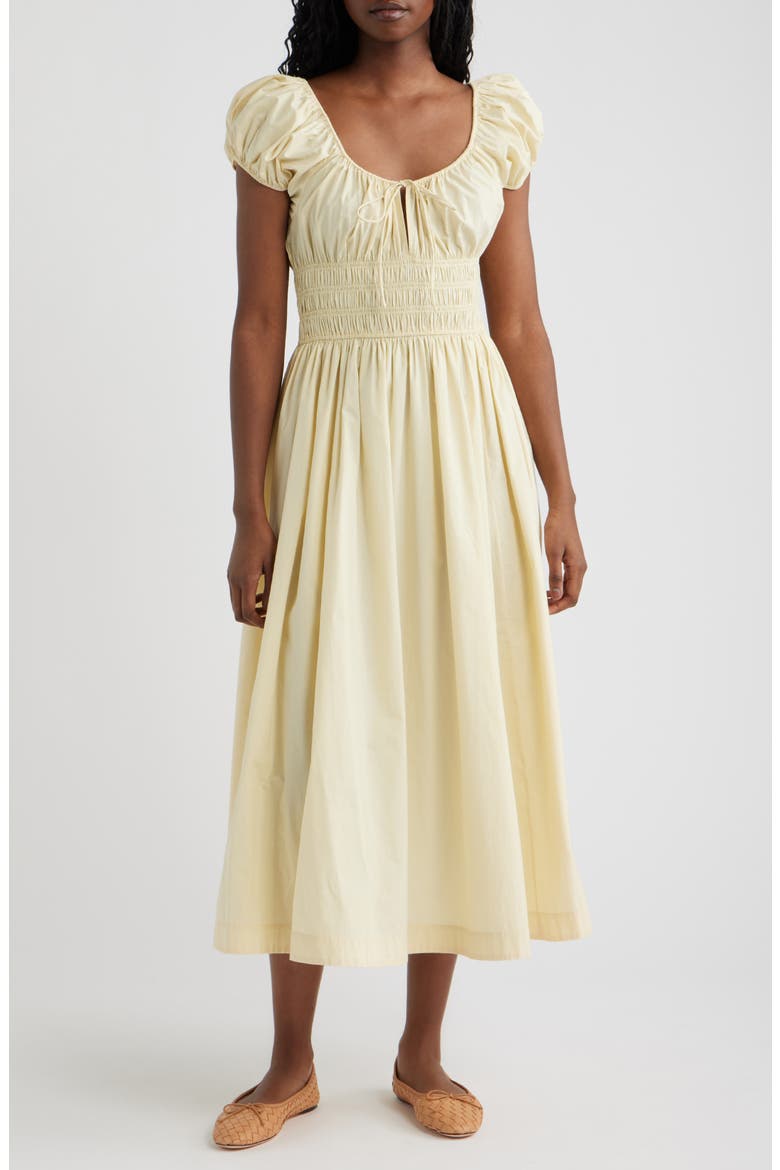 Quinn Organic Cotton Poplin Maxi Dress, Main, color, BUTTERCREAM