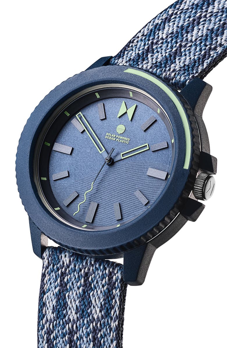 MVMT WATCHES MVMT Ocean Plastic Nylon Strap Watch, 45mm, Alternate, color, 