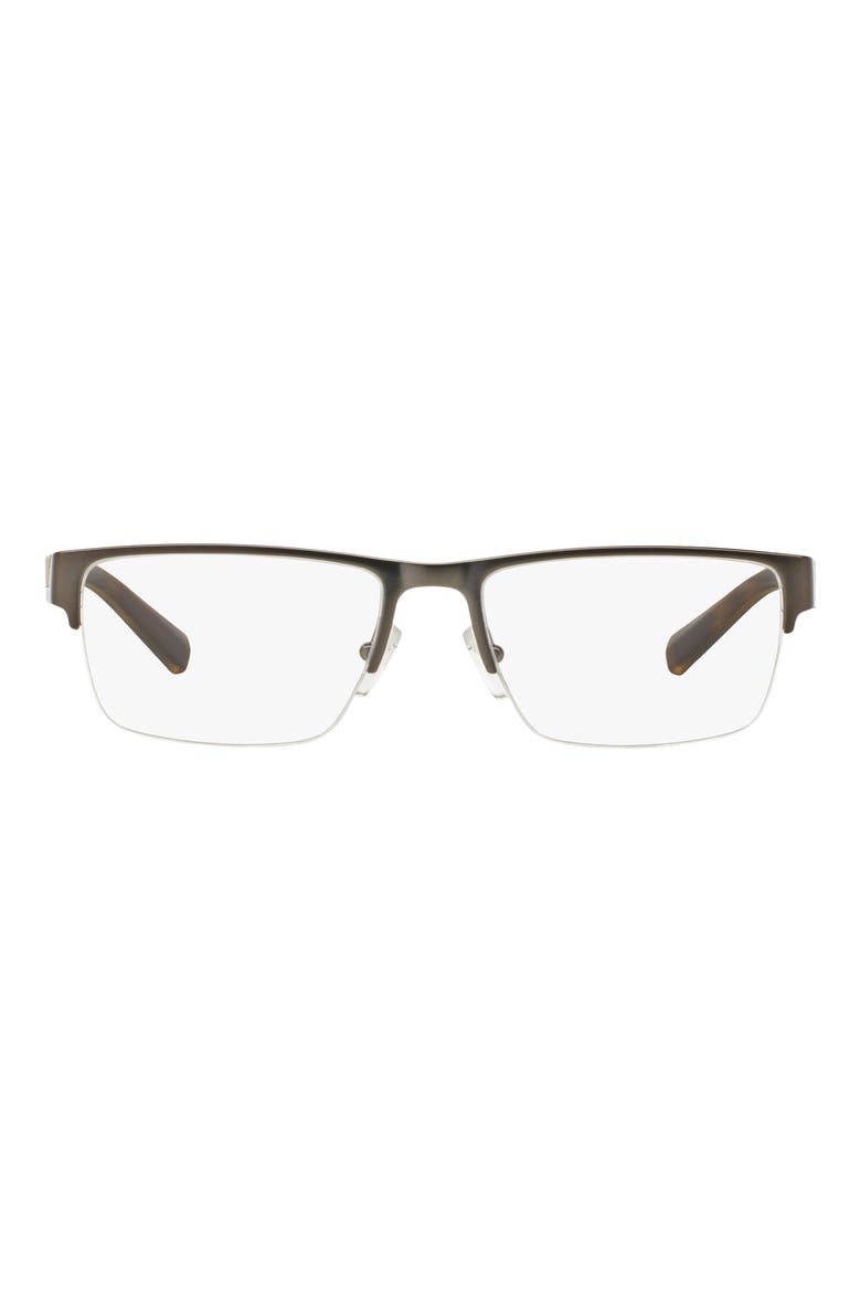 54mm Semirimless Rectangular Optical Glasses, Main, color, MATTE GUNMETAL