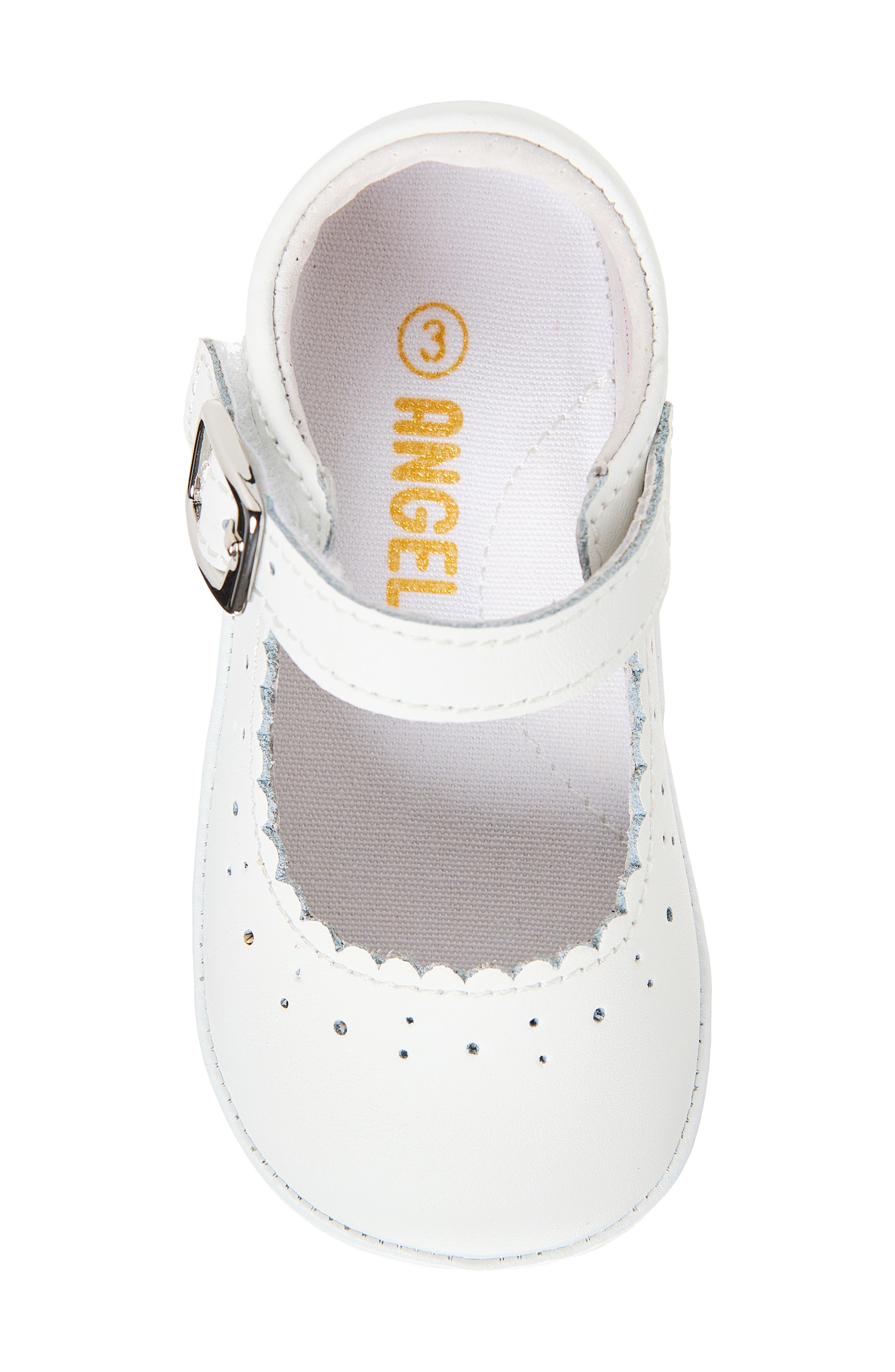 Kids' Scarlett Scalloped Mary Jane, Alternate, color, WHITE