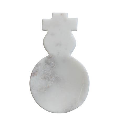 Marble Snowman Shaped Spoon Rest, White