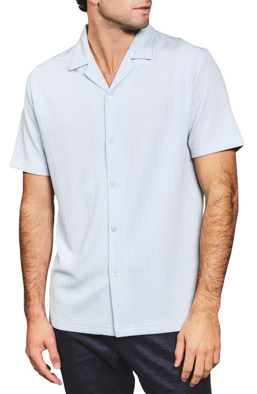 7 Diamonds Vaugh Rib Knit Camp Shirt In Blue