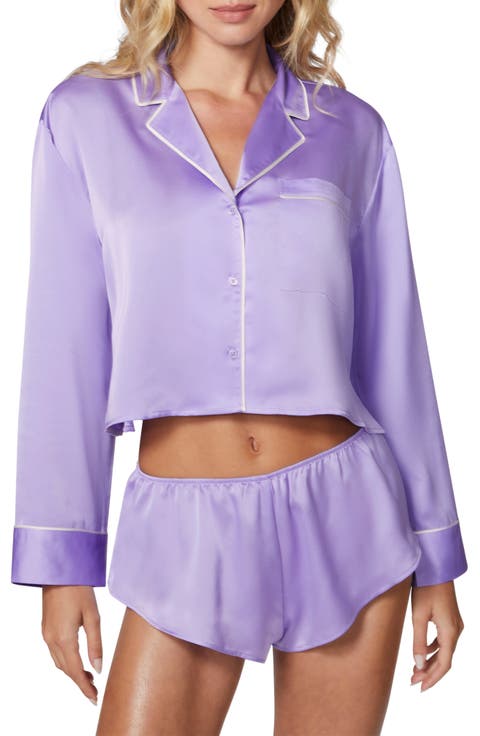 Satin Sleep Crop Pajama Top
