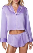 Florence by Mills Satin Sleep Crop Pajama Top