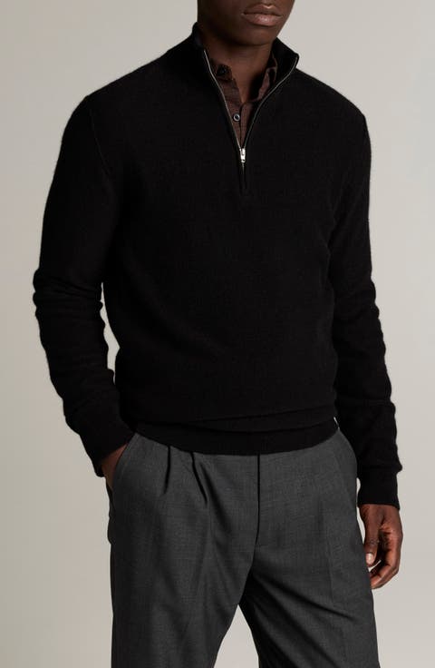 Boiled Cashmere Quarter Zip Sweater