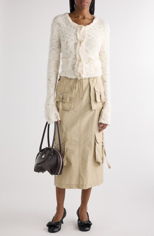 Acne Studios Kitsari Textured Wool Blend Cardigan In White