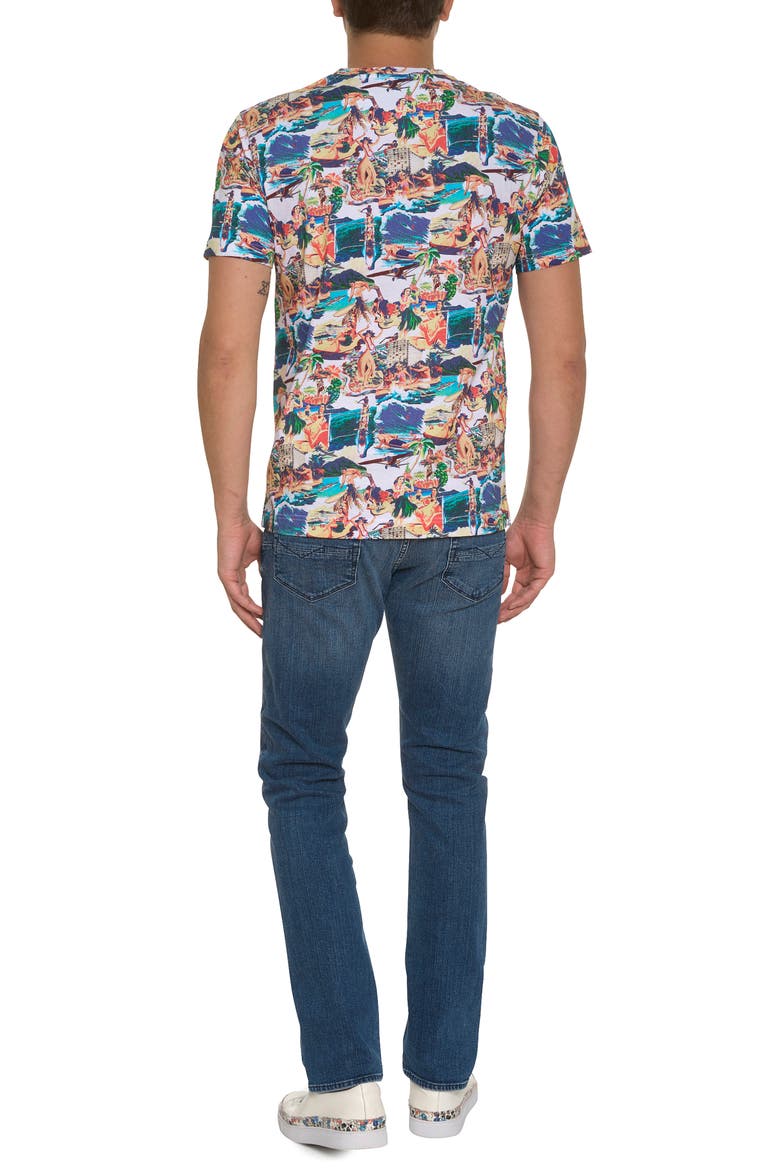Hawaii Vacation Cotton T-Shirt, Alternate, color, WHITE MULTI