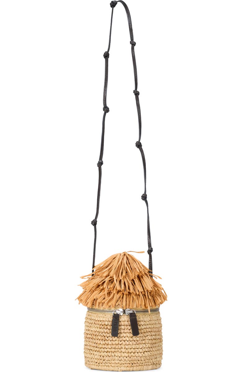 STAUD Tiki Raffia Shoulder Bag, Main, color, Natural