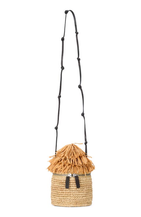 Tiki Raffia Shoulder Bag