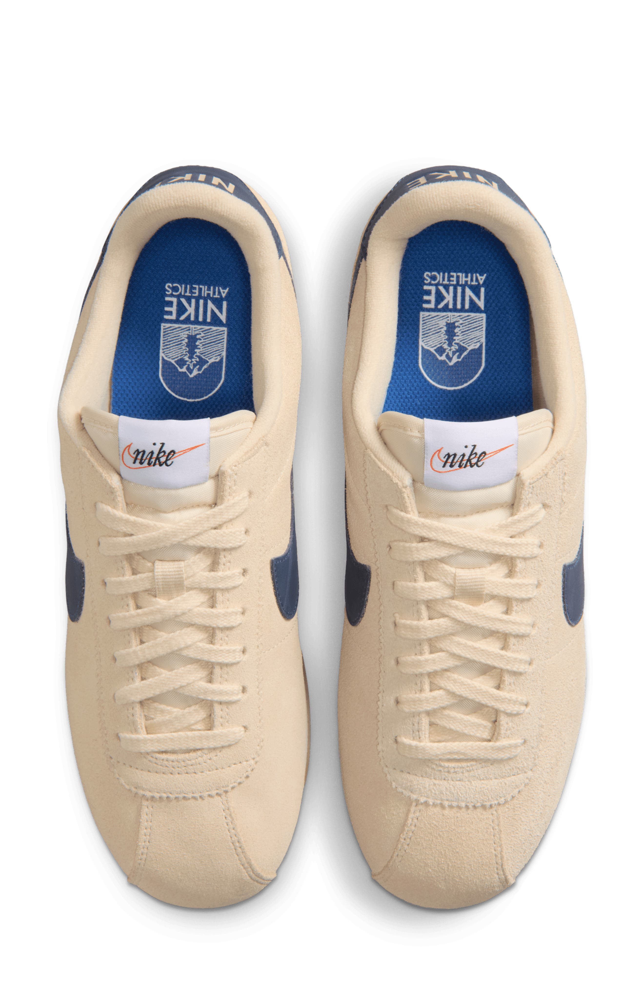 Cortez Suede Sneaker, Alternate, color, BEACH/ SAIL/ LIGHT BROWN/ NAVY