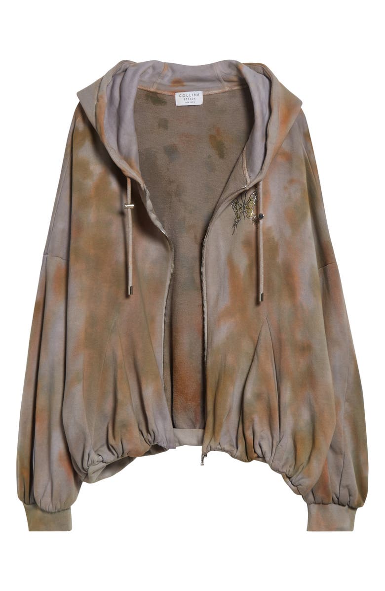 Collina Strada Tie Dye Fleece Zip-Up Hoodie, Alternate, color, Reishi Aurora