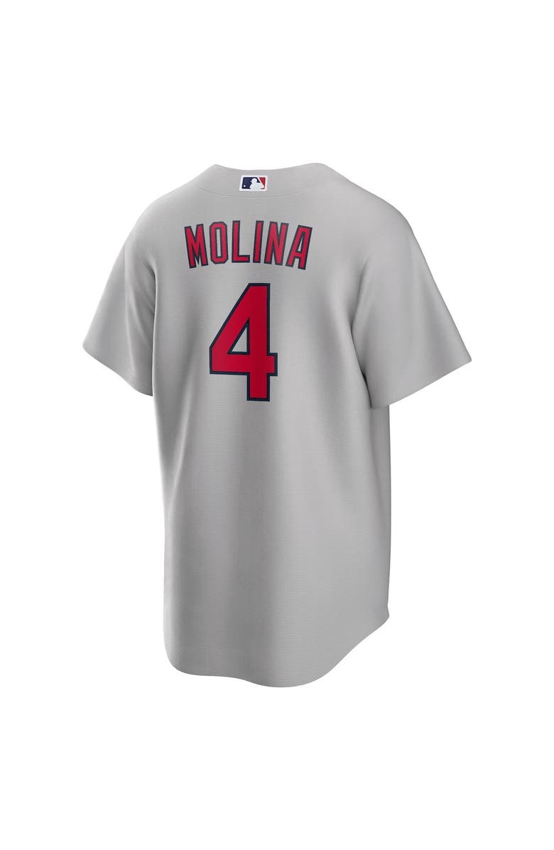 Nike Men's Nike Yadier Molina Gray St. Louis Cardinals Road Replica Player Name Jersey, Alternate, color, 