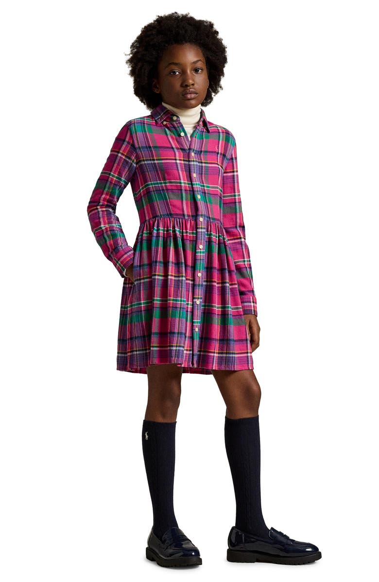 Polo Ralph Lauren Kids' Plaid Long Sleeve Shirtdress, Alternate, color, 