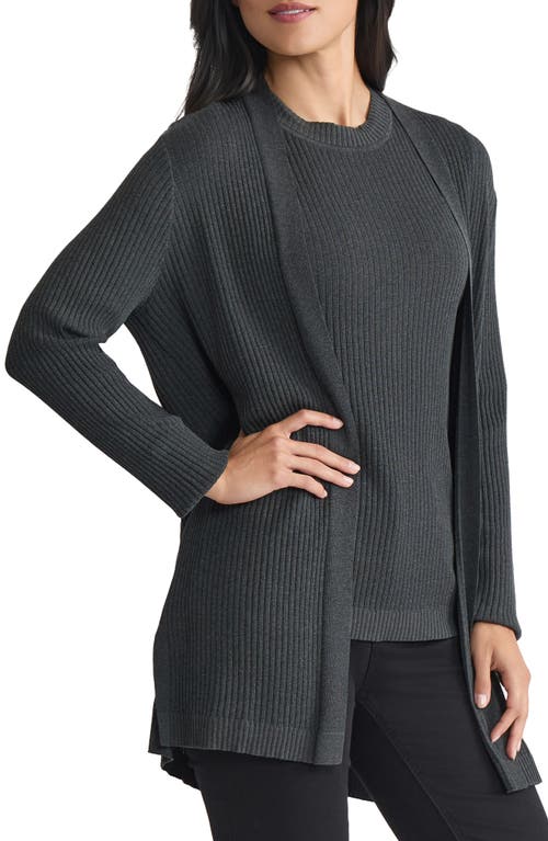 Jones New York Sutton Rib Cardigan In Gray