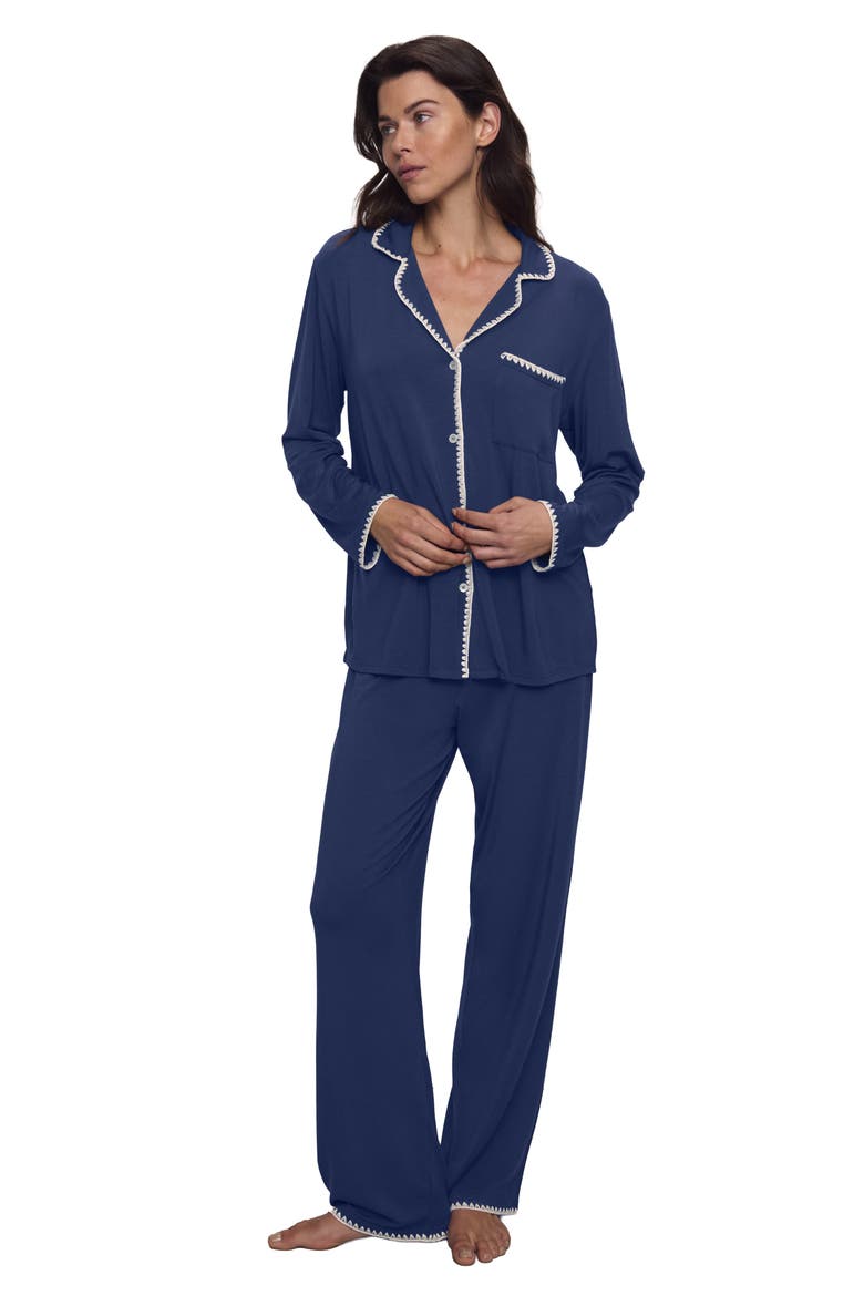 Frida Contrast Embroidery Knit Pajamas video