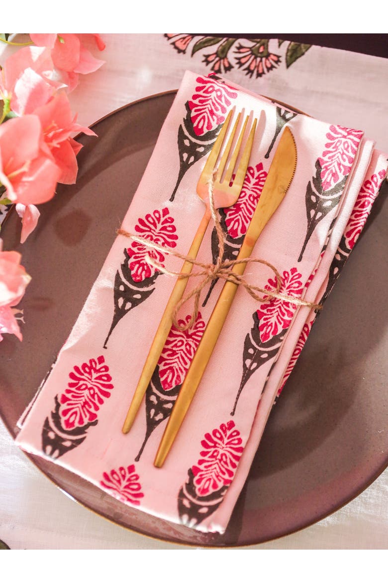 Bahaar Table Napkin Set of 2, Alternate, color, Pink